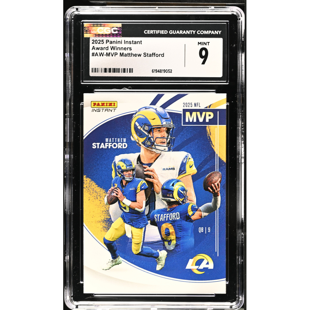 Matthew Stafford 2025 Panini Instant Award Winners #AWMVP (CGC 9