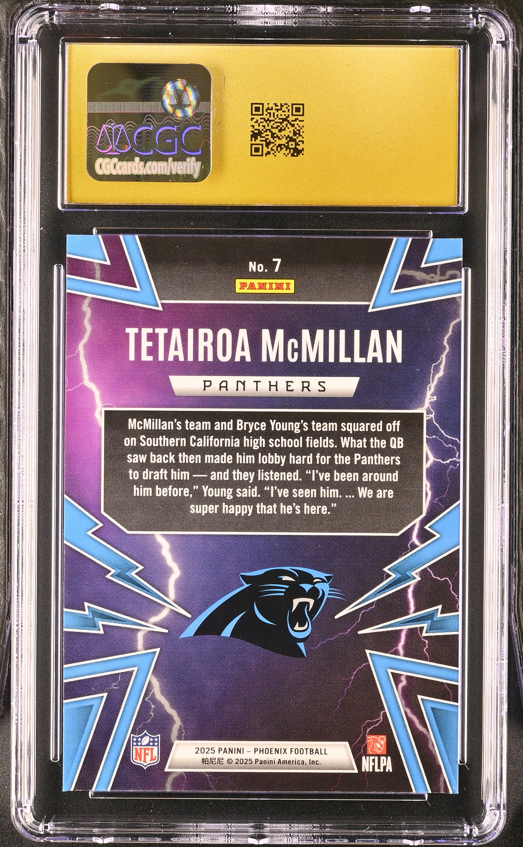 Tetairoa McMillan 2025 Panini Phoenix Thunderbirds #7 RC (CGC 10 ...