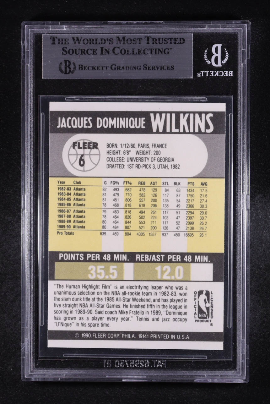 Dominique Wilkins Signed 1990-91 Fleer #6 (BGS) | Pristine Auction