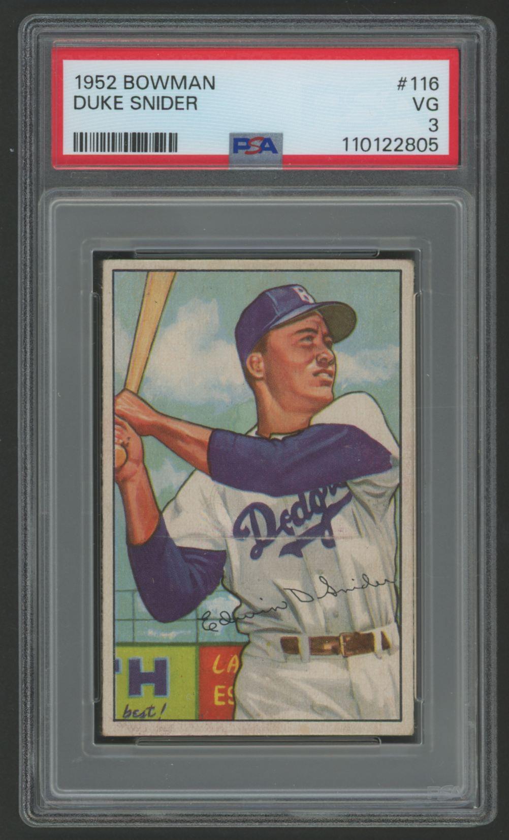 Snider Racing Duke Snider 1952 Bowman #116 (PSA 3) | Pristine Auction