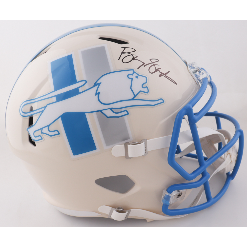 Barry Sanders Signed Lions Full-Size Retro Alternate Speed Helmet