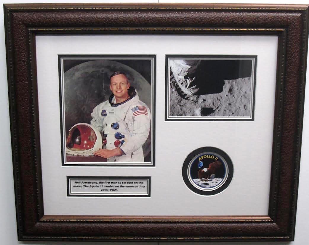 Neil Armstrong Signed NASA 25x21 Custom Framed Photo Display (JSA LOA) at PristineAuction.com Neil Armstrong Signed NASA 25x21 Custom Framed Photo Display (JSA LOA) at PristineAuction.com