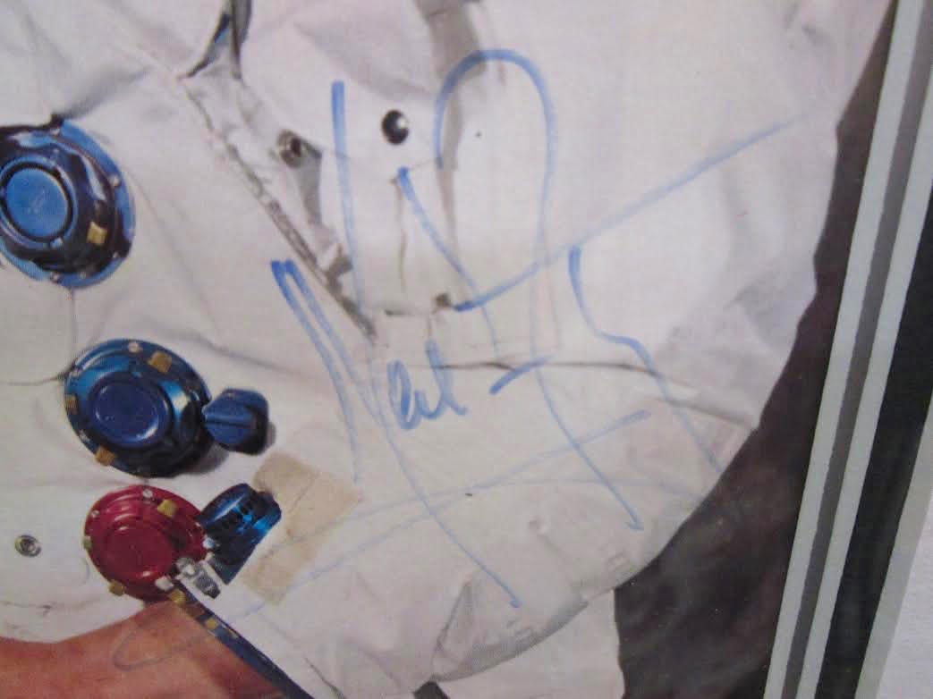 Neil Armstrong Signed NASA 25x21 Custom Framed Photo Display (JSA LOA) at PristineAuction.com Neil Armstrong Signed NASA 25x21 Custom Framed Photo Display (JSA LOA) at PristineAuction.com