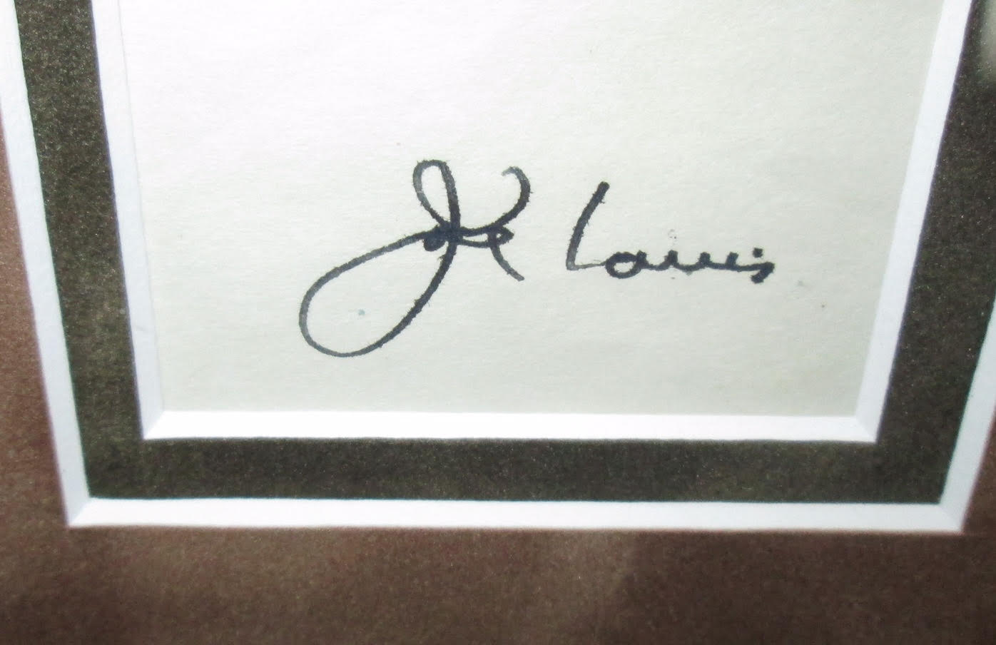 Joe Louis Signed 15x23 Custom Framed Display (JSA LOA) at PristineAuction.com Joe Louis Signed 15x23 Custom Framed Display (JSA LOA) at PristineAuction.com