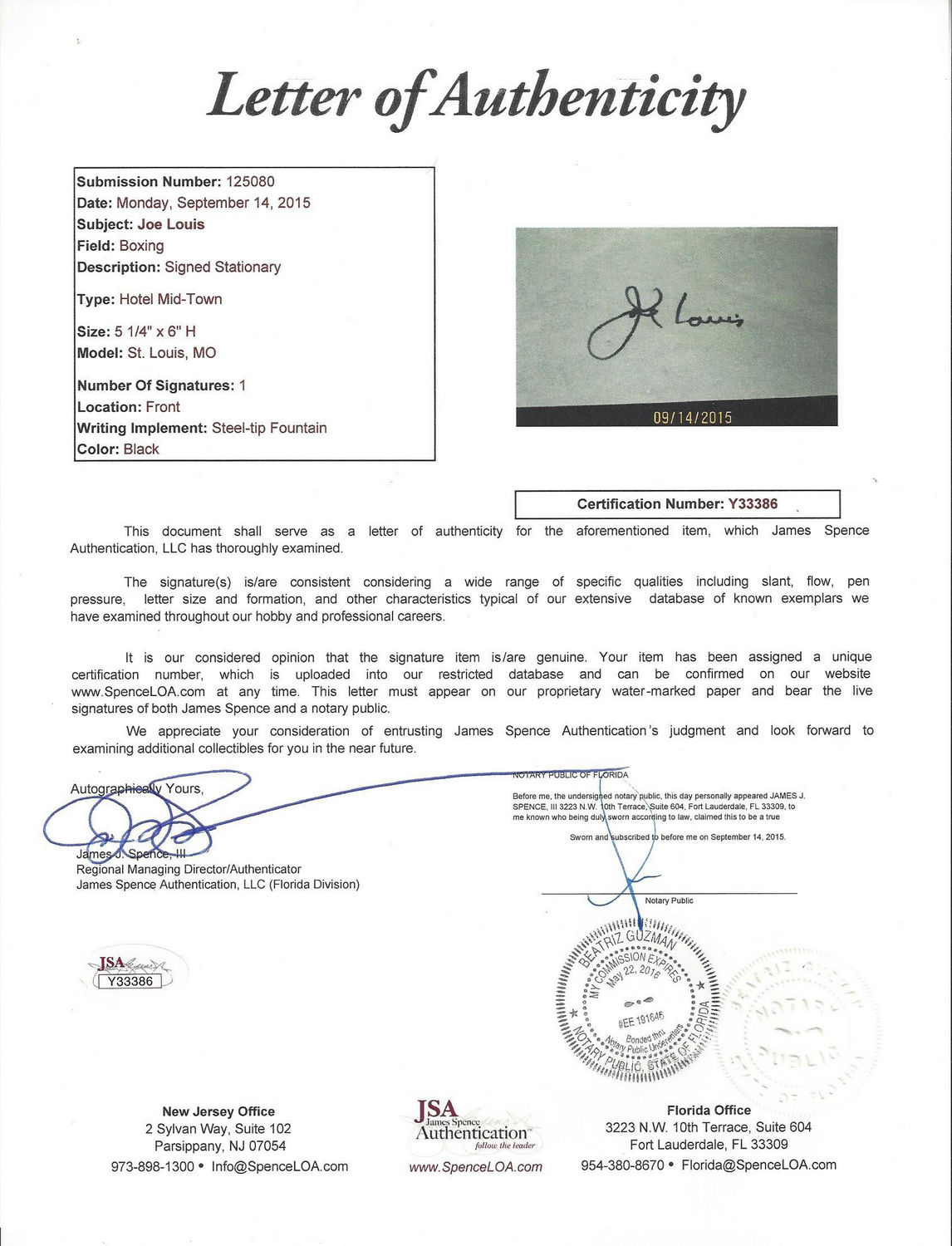 Joe Louis Signed 15x23 Custom Framed Display (JSA LOA) at PristineAuction.com Joe Louis Signed 15x23 Custom Framed Display (JSA LOA) at PristineAuction.com