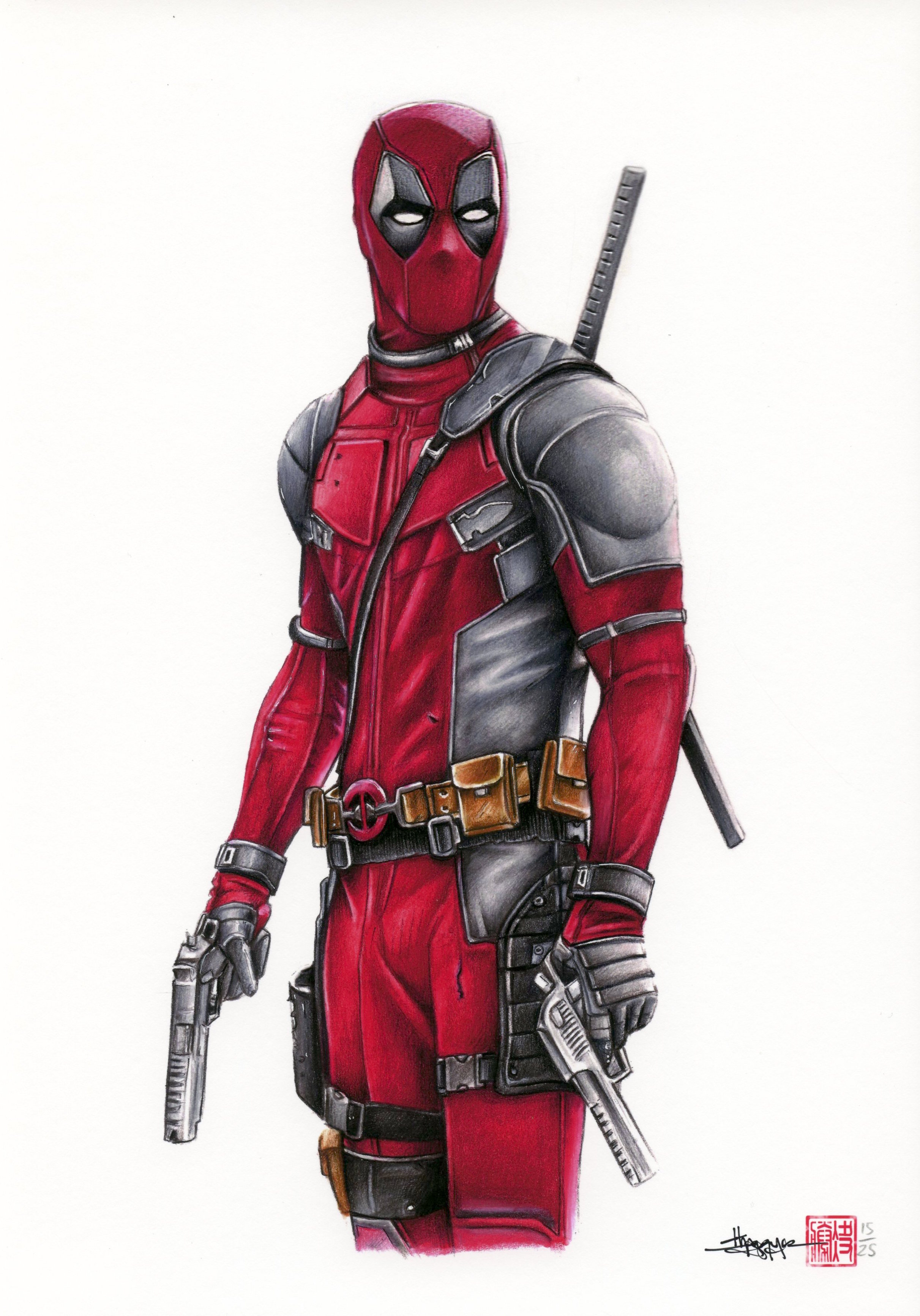 Deadpool 8" x 12" Signed Limited Edition Comic Art Print by Thang Nguyen #13/25 (PA COA) at PristineAuction.com Deadpool 8" x 12" Signed Limited Edition Comic Art Print by Thang Nguyen #13/25 (PA COA) at PristineAuction.com