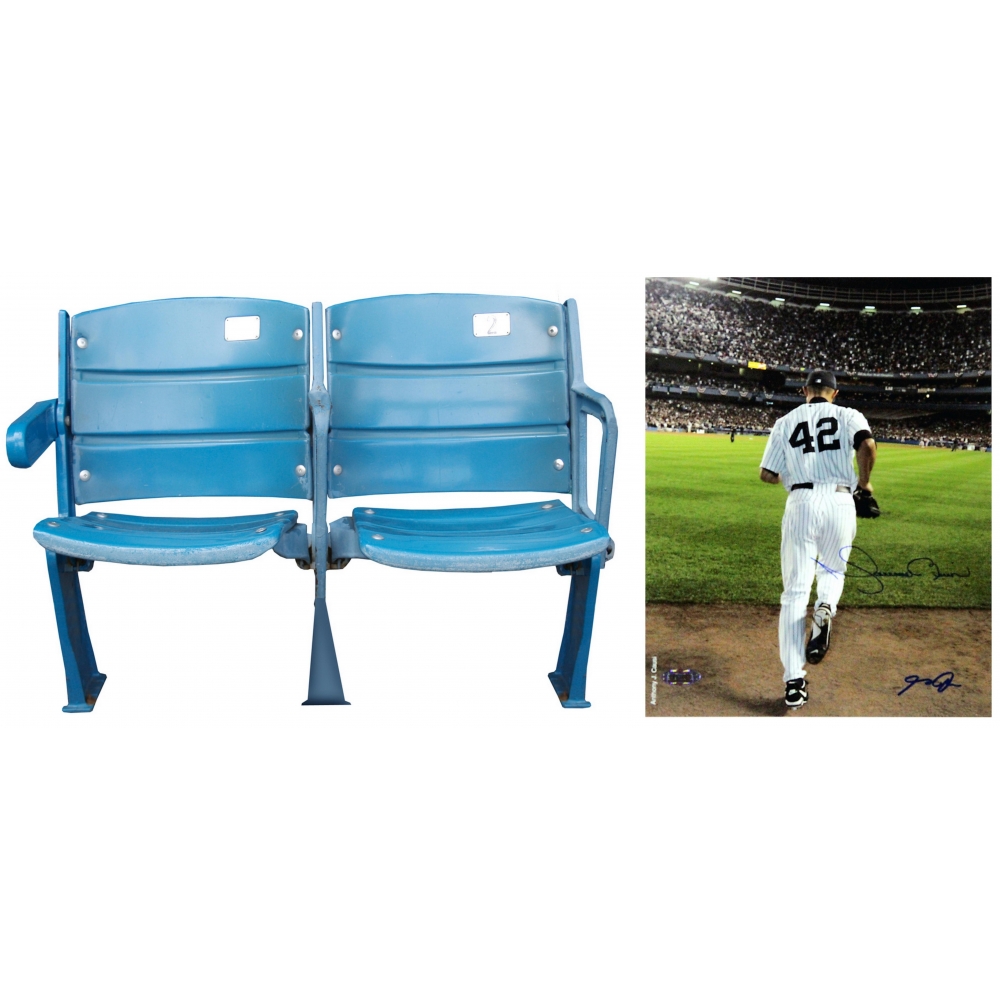 Lot of (2) Yankees Items with (1) Authentic Pair of Seats From The