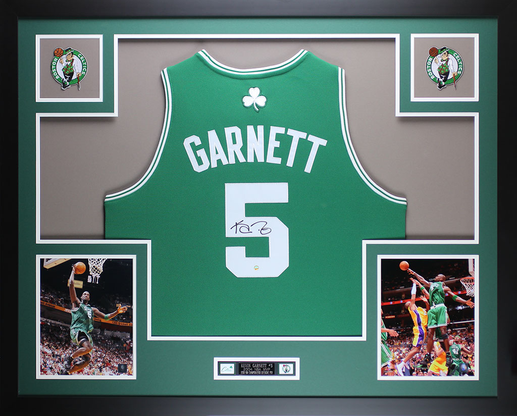 Kevin Garnett Signed Celtics 35" x 43" Custom Framed Jersey (Steiner COA) at PristineAuction.com Kevin Garnett Signed Celtics 35" x 43" Custom Framed Jersey (Steiner COA) at PristineAuction.com