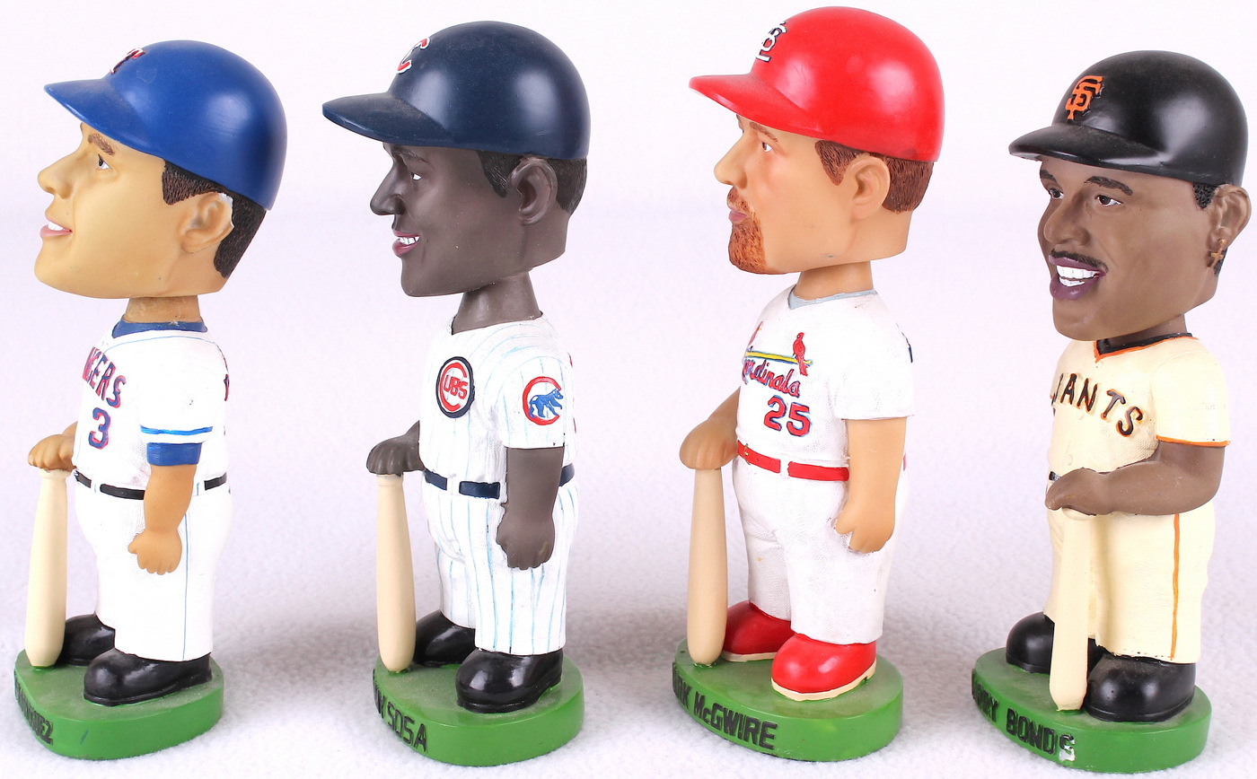 Lot of (4) Baseball Bobble Heads With Alex Rodriguez, Sammy Sosa, Mark McGwire & Barry Bonds at PristineAuction.com Lot of (4) Baseball Bobble Heads With Alex Rodriguez, Sammy Sosa, Mark McGwire & Barry Bonds at PristineAuction.com