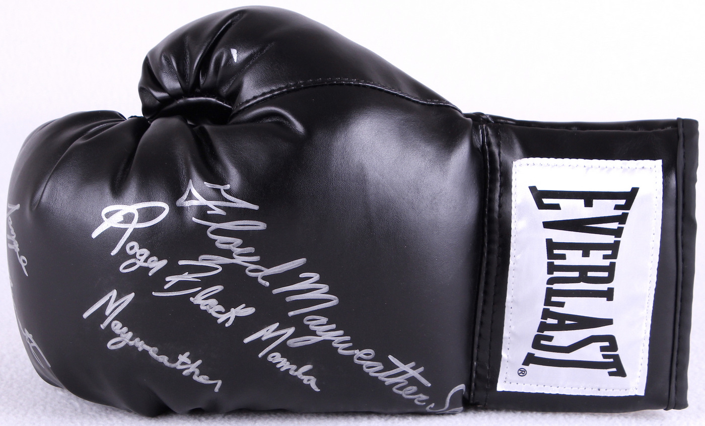 Floyd Mayweather Sr, Roger "Black Mamba" Mayweather, & Jeff "Jazzy" Mayweather Signed Black Everlast Boxing Glove (JSA COA) at PristineAuction.com Floyd Mayweather Sr, Roger "Black Mamba" Mayweather, & Jeff "Jazzy" Mayweather Signed Black Everlast Boxing Glove (JSA COA) at PristineAuction.com