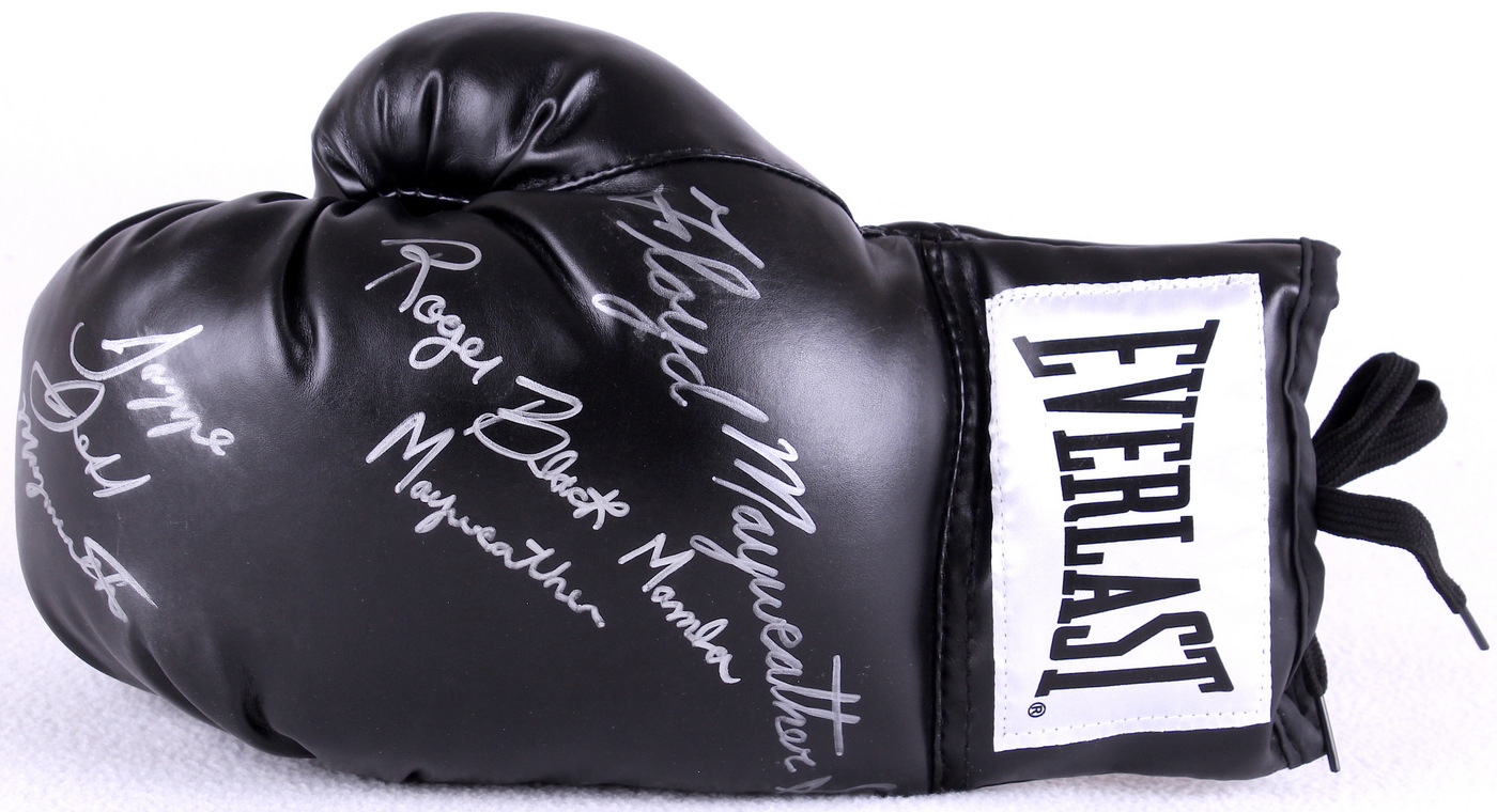 Floyd Mayweather Sr, Roger "Black Mamba" Mayweather, & Jeff "Jazzy" Mayweather Signed Black Everlast Boxing Glove (JSA COA) at PristineAuction.com Floyd Mayweather Sr, Roger "Black Mamba" Mayweather, & Jeff "Jazzy" Mayweather Signed Black Everlast Boxing Glove (JSA COA) at PristineAuction.com