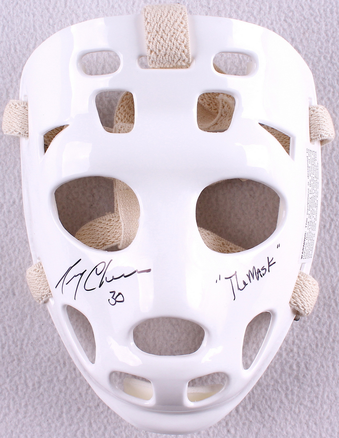 Gerry Cheevers Signed Throwback Goalie Mask Inscribed "The Mask" (Schwartz COA) at PristineAuction.com Gerry Cheevers Signed Throwback Goalie Mask Inscribed "The Mask" (Schwartz COA) at PristineAuction.com