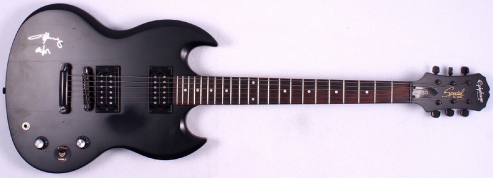 Angus Young Signed Epiphone Electric Guitar Inscribed
