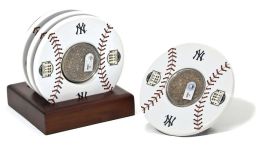 New York Yankees Final Season Coasters With Authentic Field Dirt - Set of 4 (MLB & Steiner COA) at PristineAuction.com New York Yankees Final Season Coasters With Authentic Field Dirt - Set of 4 (MLB & Steiner COA) at PristineAuction.com
