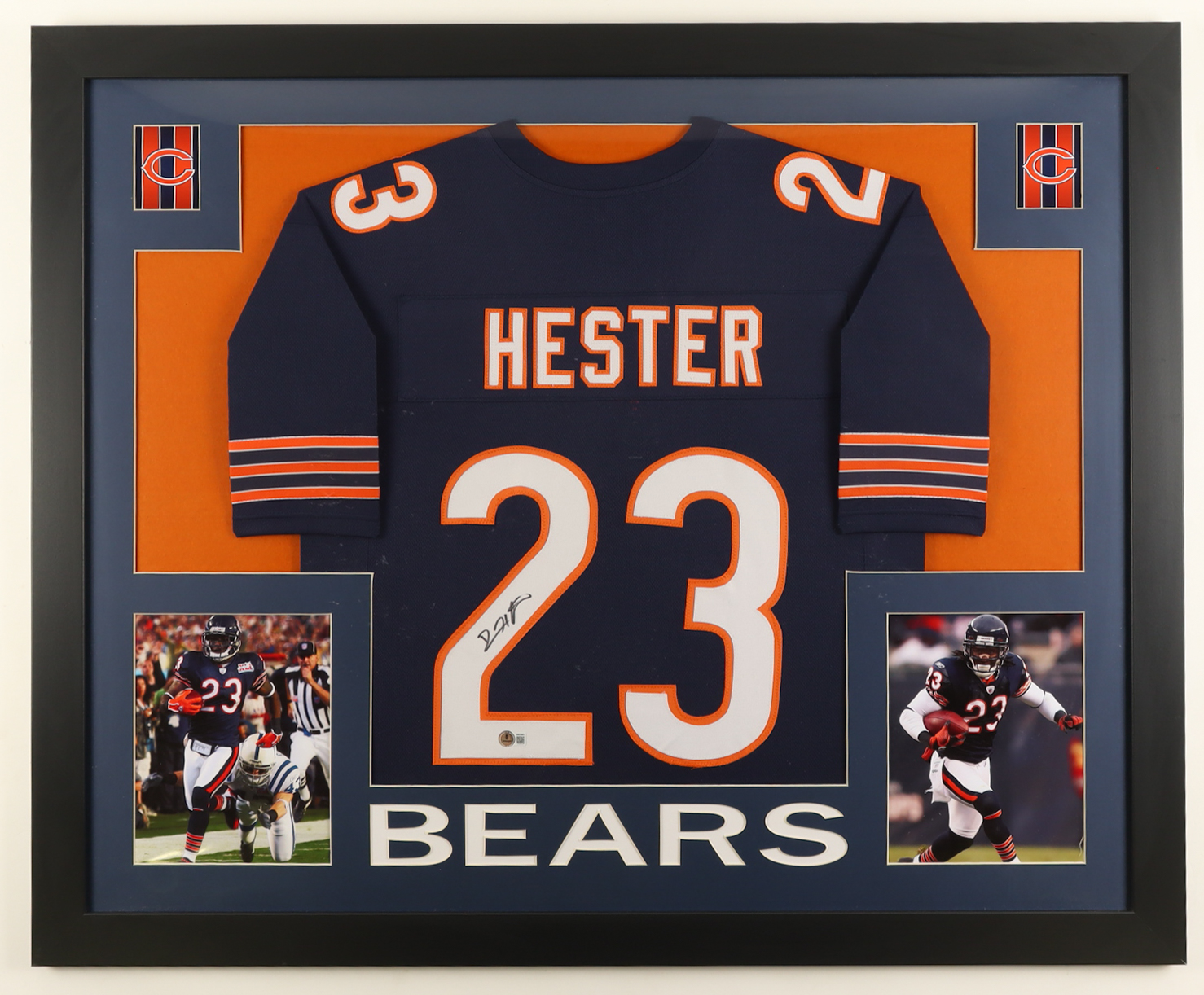 Devin Devin Hester Signed Custom Framed Jersey Display (Beckett) | Pristine ...