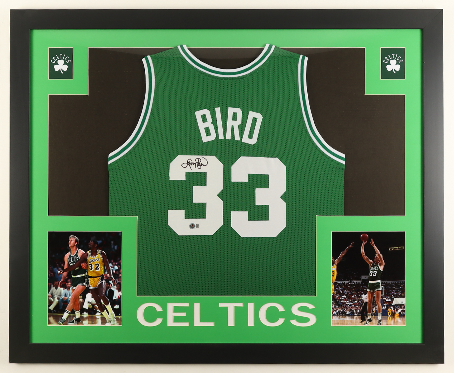 Larry Bird Signed Custom Framed Jersey Display (Beckett) | Pristine Auction