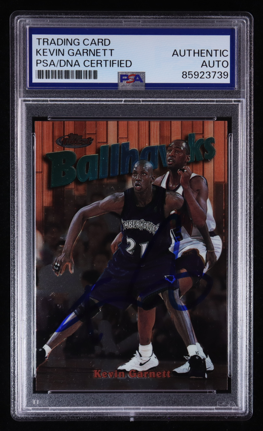 Kevin Garnett Signed 1997-98 Topps Finest Ballhawks #61 (PSA