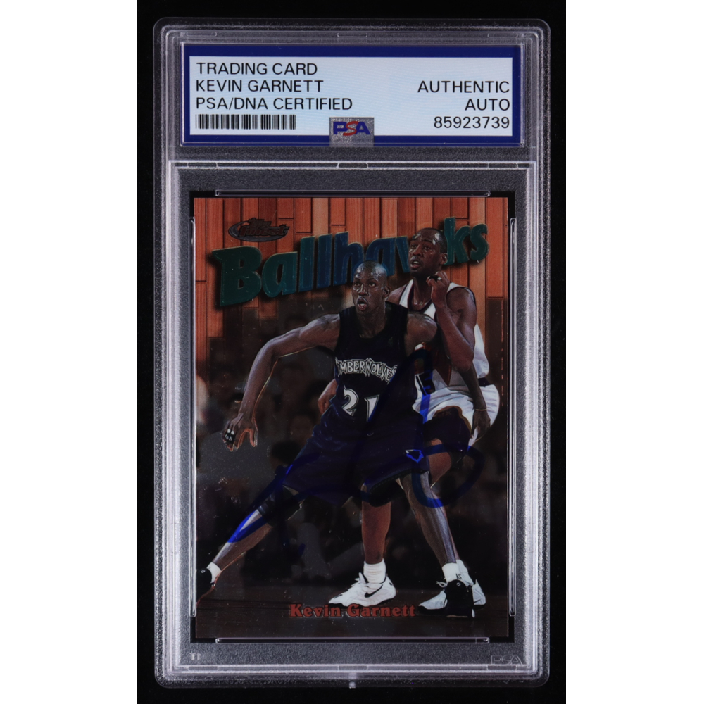 Kevin Garnett Signed 1997-98 Topps Finest Ballhawks #61 (PSA