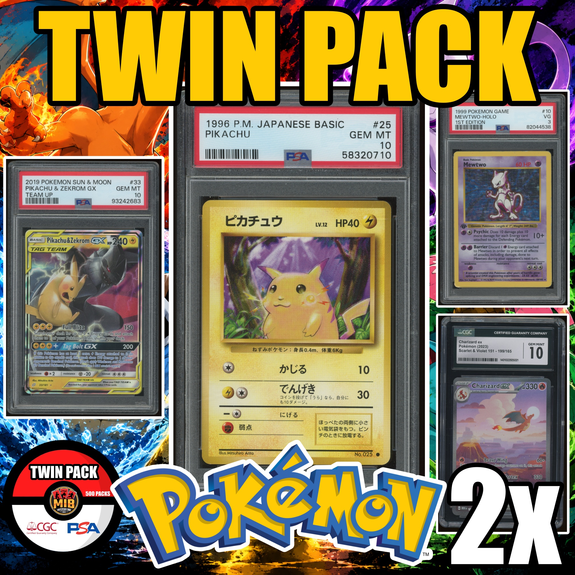 Myestery Box MIB POKEMON Double Graded TwinPack Mystery Box – TWO (2) Cards Per Box ...