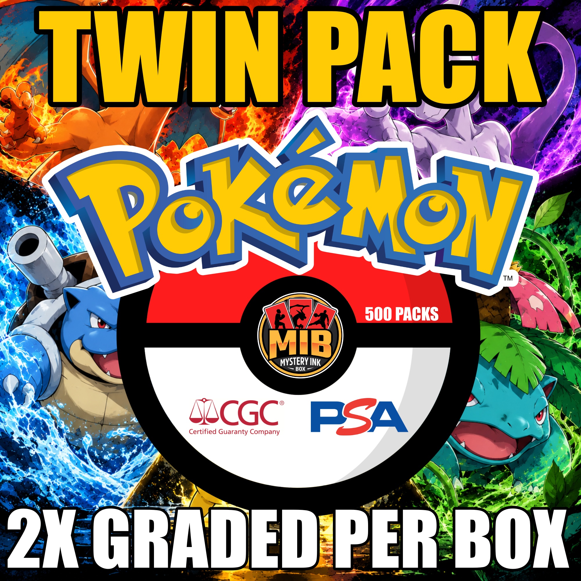 Myestery Box MIB POKEMON Double Graded TwinPack Mystery Box – TWO (2) Cards Per Box ...