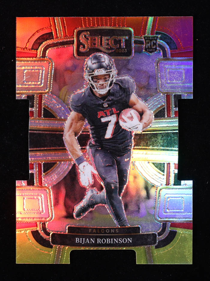 Bijan Robinson 2023 Select Prizm Red and Yellow Die Cut #4 RC ...