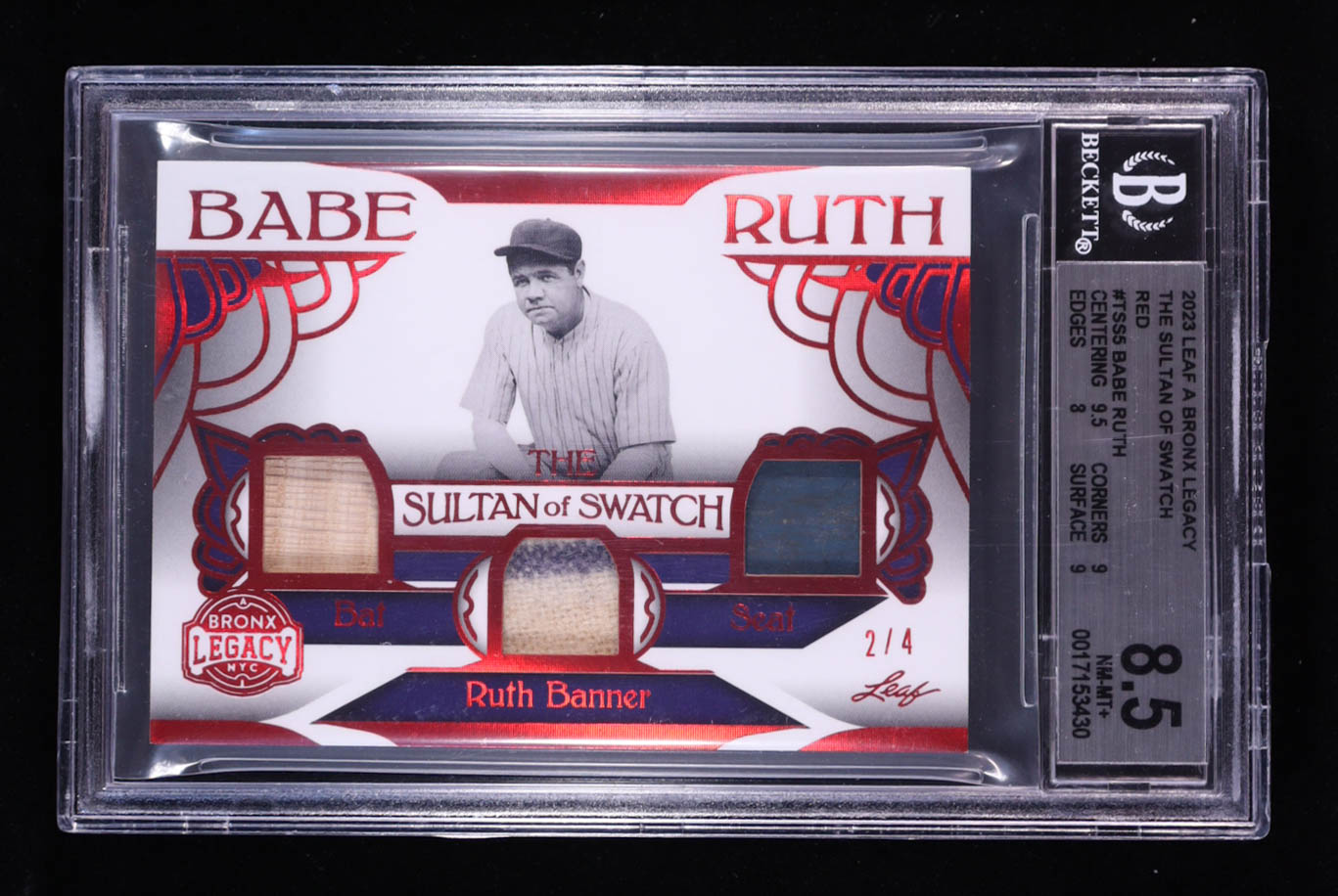 Babe Ruth 2023 Leaf A Bronx Legacy The Sultan of Swatch Red # TSS5 #2/4 ...