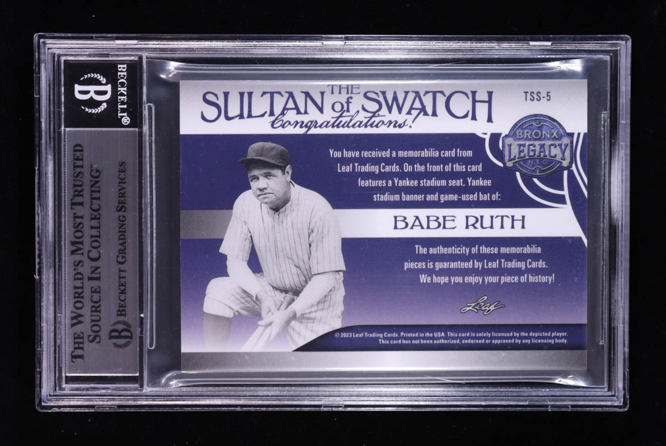Babe Ruth 2023 Leaf A Bronx Legacy The Sultan of Swatch Red # TSS5 #2/4 ...