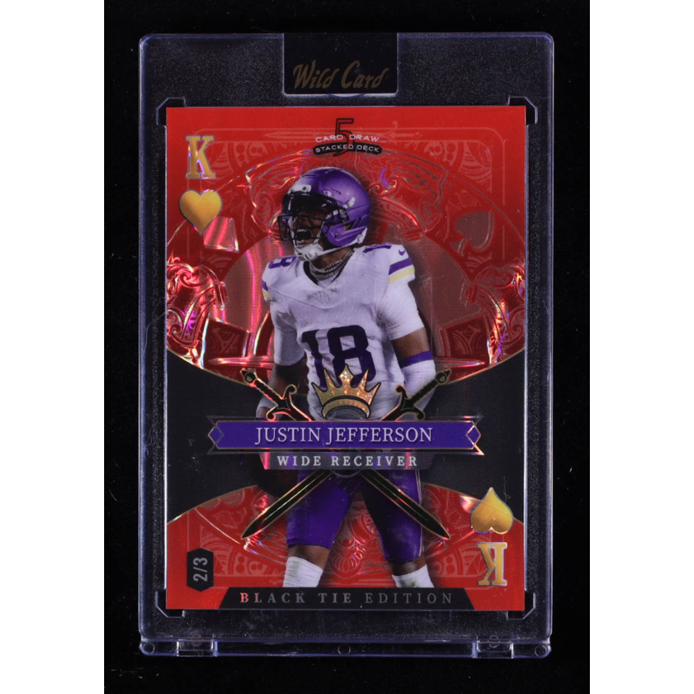 Justin Jefferson 2026 Wild Card 5 Card Draw Stacked Deck Black Tie