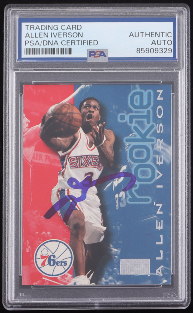 Iverson Racing Allen Iverson Signed 1996-97 SkyBox Premium #216 RC (PSA) | Pristine ...