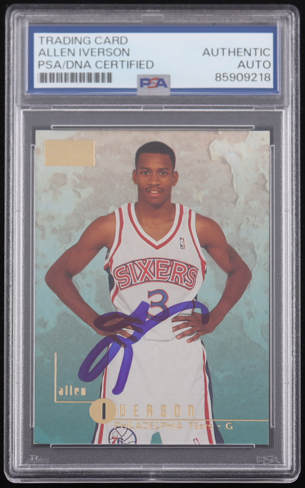 Allen Iverson Signed 1996-97 SkyBox Premium #85 RC (PSA) | Pristine Auction