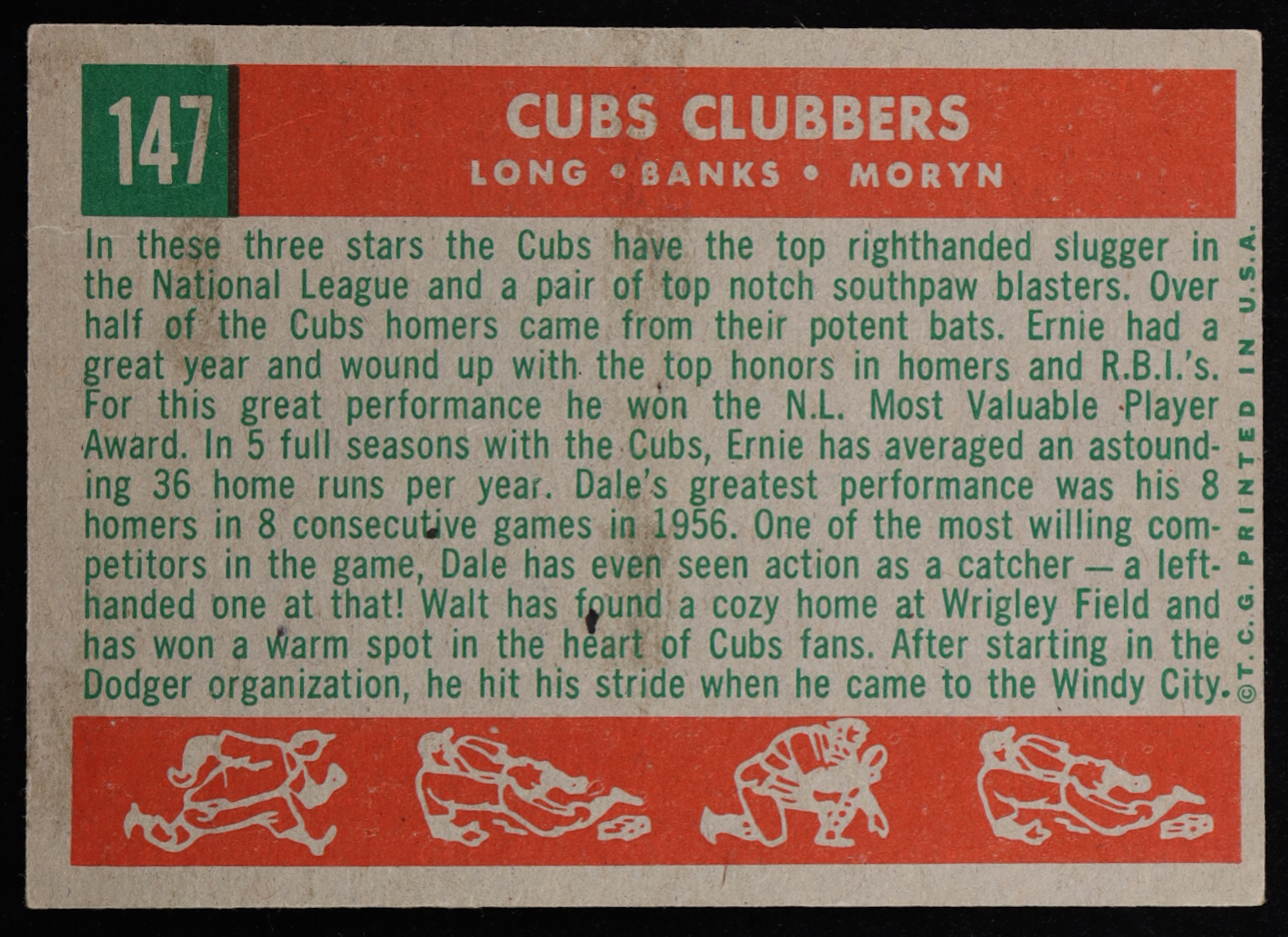 Dale Long / Ernie Banks / Walt Moryn 1959 Topps Cubs Clubbers #147