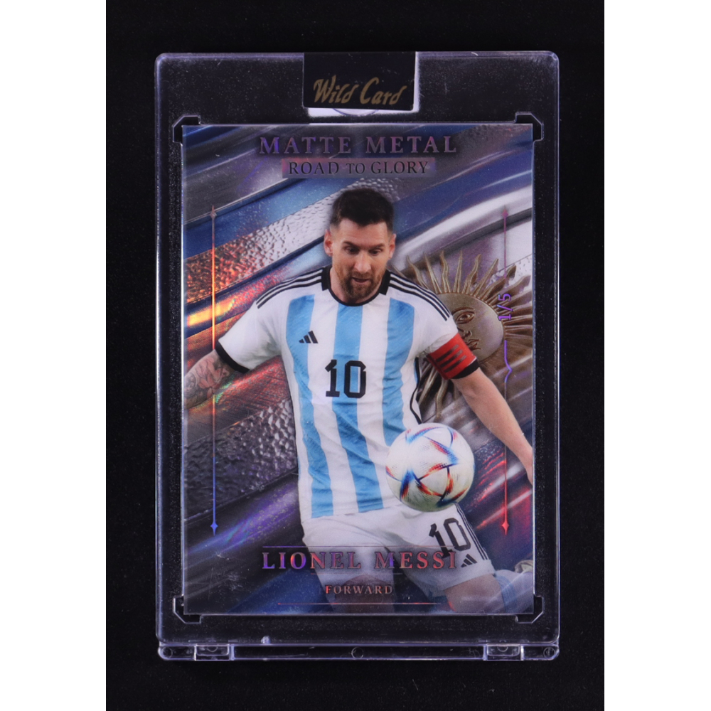 Matte Baseball Card Lionel Messi 2026 Wild Card Matte Metal Road to Glory Rainbow #LM1 #1/5 ...