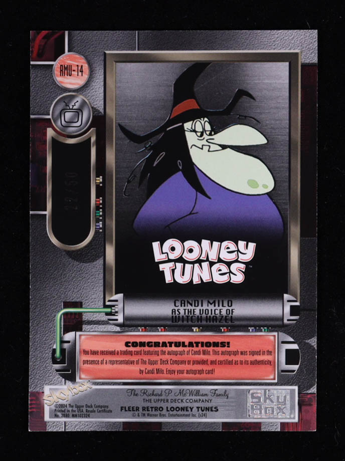 Milo Photo Frame Candi Milo as Witch Hazel 2024 Fleer Retro Looney Tunes Metal Universe ...