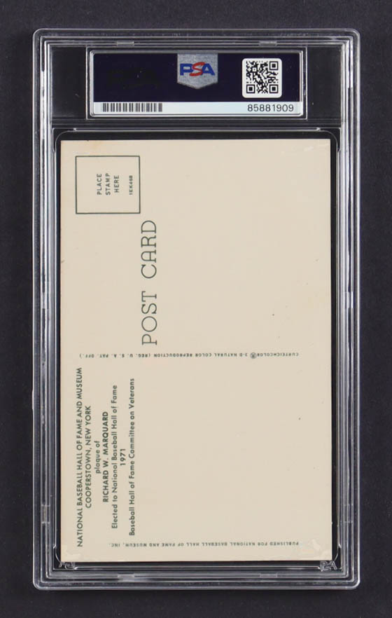 A Rube Rube Marquard Signed Hall of Fame Plaque Postcard (PSA) | Pristine Auction