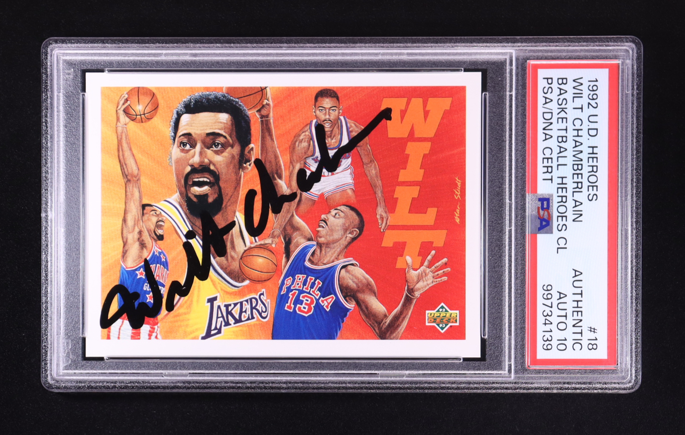 Signging Autographs Wilt Chamberlain Signed 1992 UD Heroes Basketball Heroes CL #18 (PSA ...