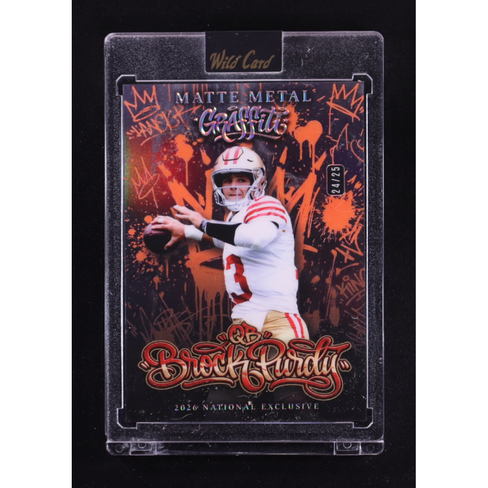 Matte Baseball Card Brock Purdy 2026 Wild Card Matte Metal Graffiti Rainbow #BP #24/25 ...