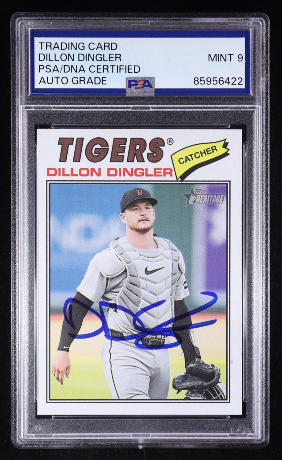 Dillon Dingler Signed 2026 Topps Heritage #73 (PSA | Auto Grade PSA 9 ...