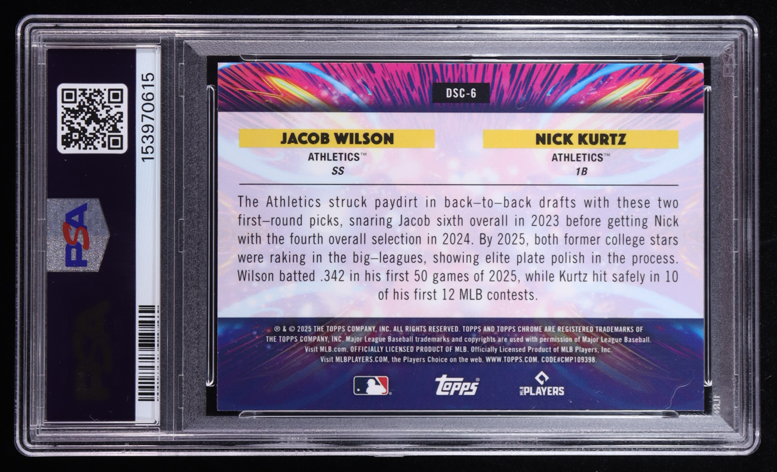 Nick Kurtz RC / Jacob Wilson 2025 Topps Cosmic Chrome Dual Star ...