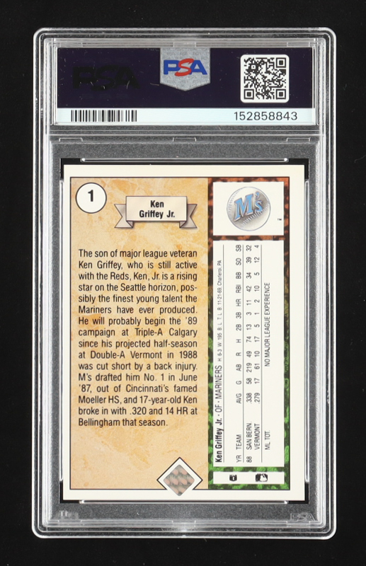 Signging Autographs Ken Griffey Jr. Signed 1989 Upper Deck #1 RC (PSA | Autograph Grade 9 ...