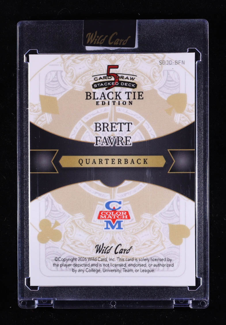 Brett Favre 2026 Wild Card 5 Card Draw Stacked Deck Black Tie Edition ...