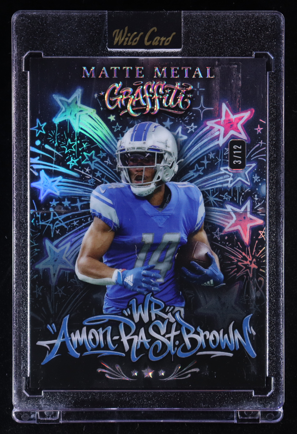 Amon-Ra St. Brown 2026 Wild Card Matte Metal Graffiti #MMGBO5-AS #3/12 ...