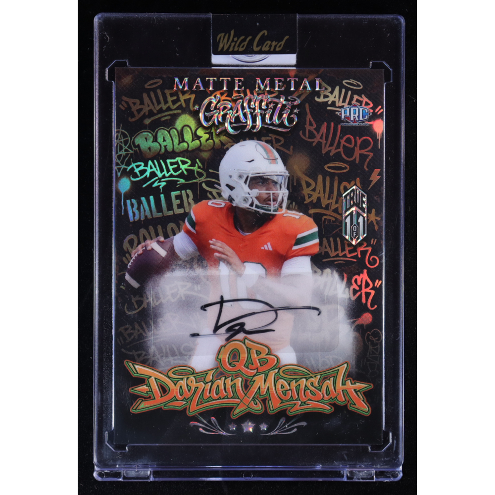 Matte Baseball Card Darian Mensah 2026 Wild Card Matte Metal Graffiti Baller True 1 of 1 ...