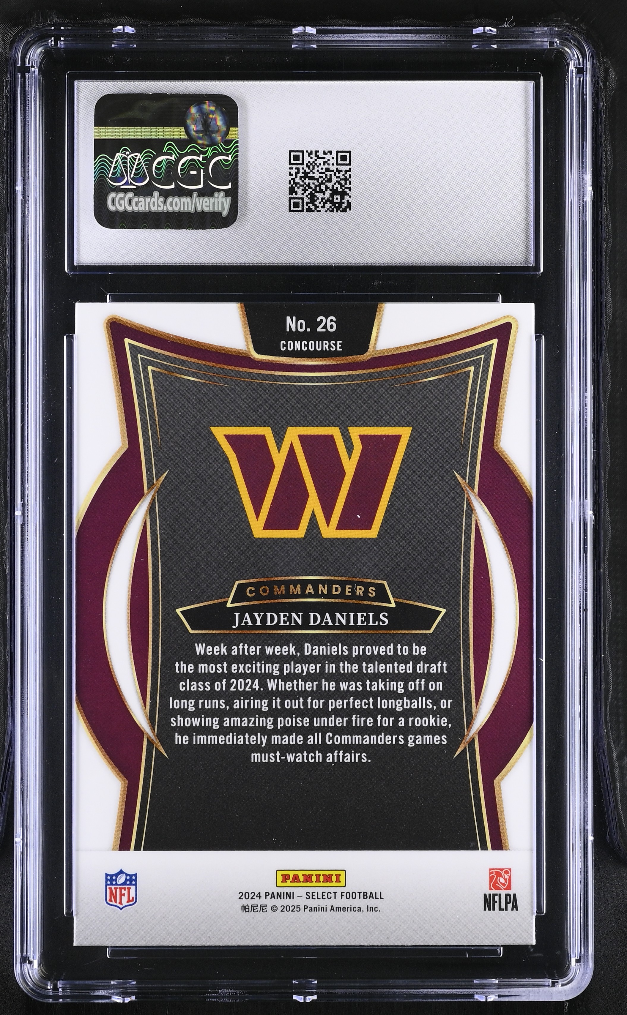 Jayden Daniels 2024 Panini Select Concourse #26 RC (CGC 7) | Pristine ...