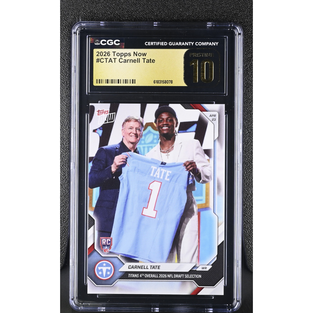Carnell Tate 2026 Topps Now #CTAT RC (CGC 10 | Black Label) | Pristine ...