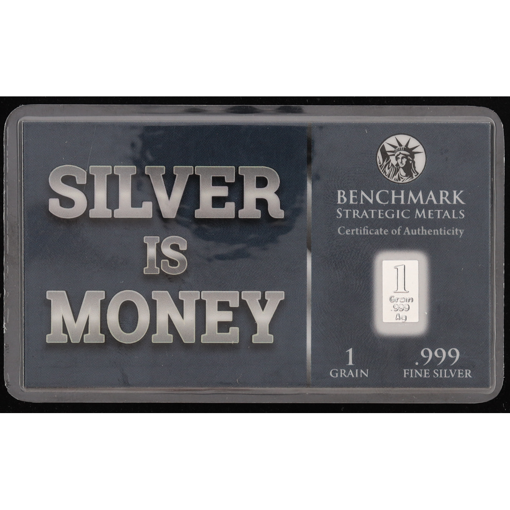 Grn Silver Rings Silver Is Money 1 Grain .999 Fine Silver Bullion Bar | Pristine Auction