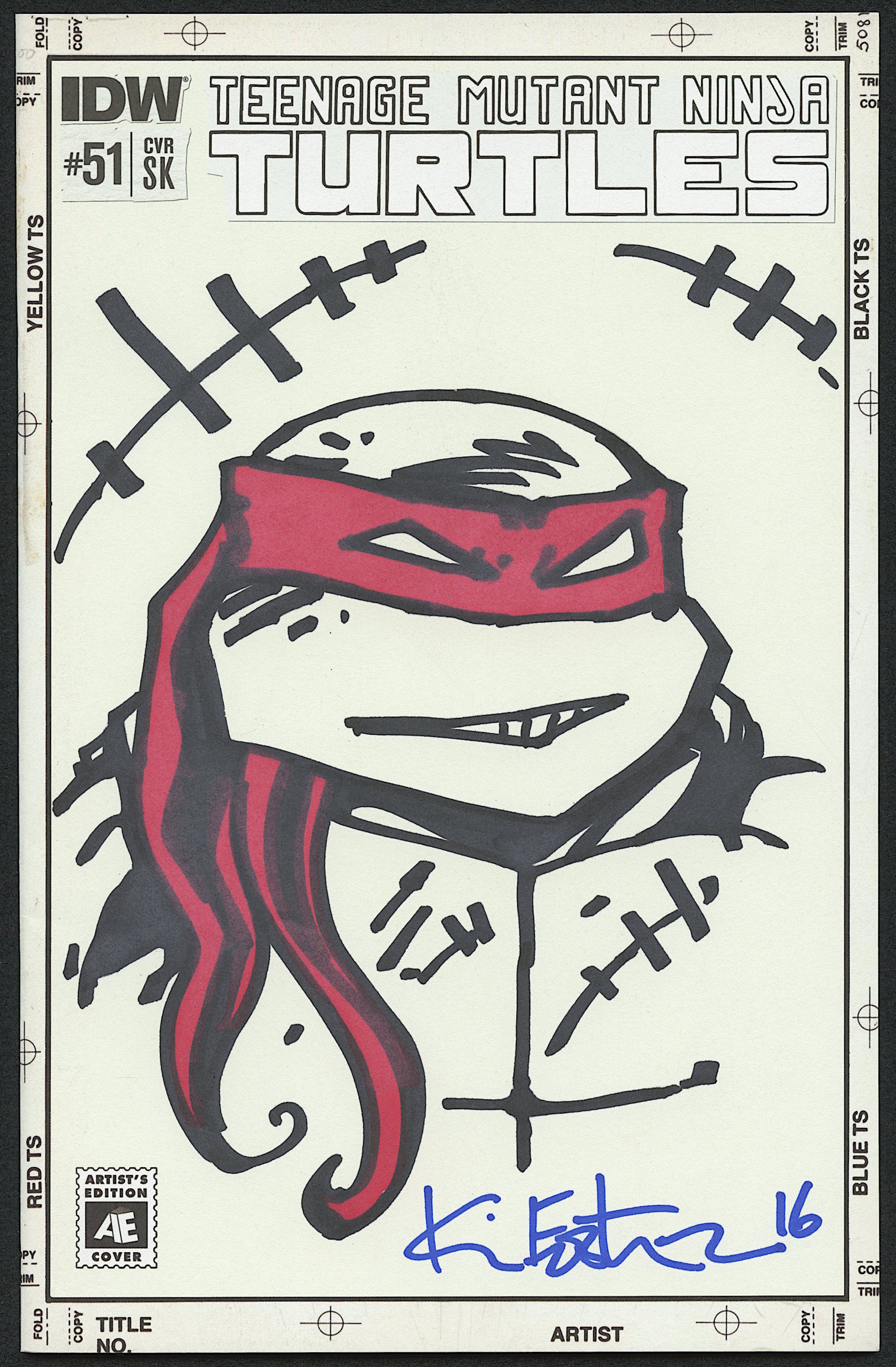 Kevin Eastman Teenage Mutant Ninja Turtles "Raphael" Signed Artist's Edition Cover Comic Book with Original Hand Drawn Sketch (PA COA) at PristineAuction.com Kevin Eastman Teenage Mutant Ninja Turtles "Raphael" Signed Artist's Edition Cover Comic Book with Original Hand Drawn Sketch (PA COA) at PristineAuction.com