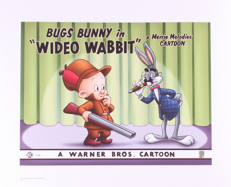 Bugs Bunny & Elmer Fudd "Wideo Wabbit" Looney Tunes LE 16x20 Giclee Lobby Card (CM COA & WB Hologram) at PristineAuction.com Bugs Bunny & Elmer Fudd "Wideo Wabbit" Looney Tunes LE 16x20 Giclee Lobby Card (CM COA & WB Hologram) at PristineAuction.com