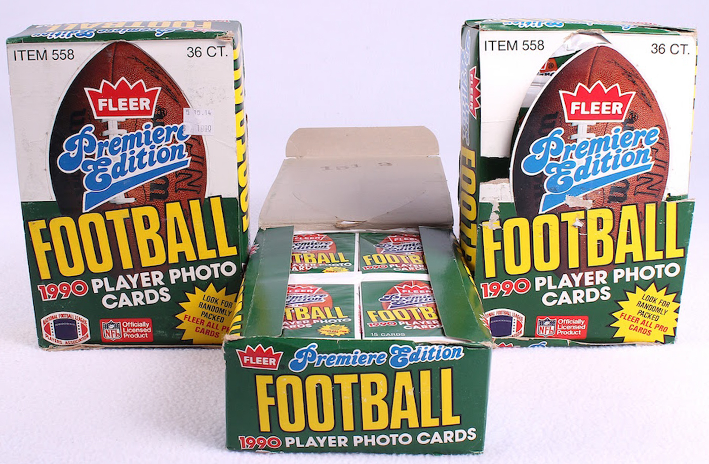 Lot of (3) Boxes of 1990 Fleer Premiere Edition Football Cards ...