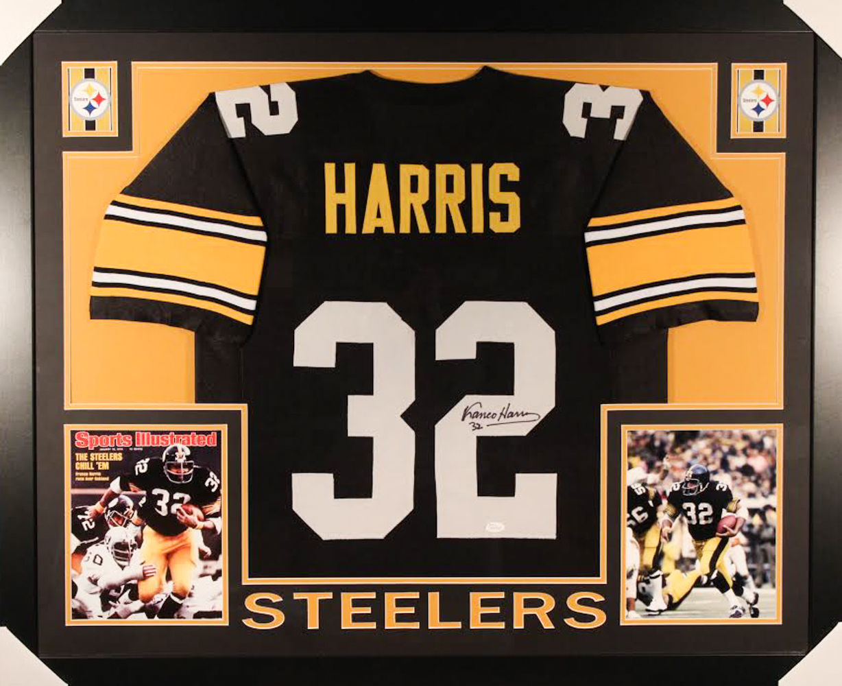 Franco Harris Signed Steelers 35" x 43" Custom Framed Jersey (JSA COA) at PristineAuction.com Franco Harris Signed Steelers 35" x 43" Custom Framed Jersey (JSA COA) at PristineAuction.com