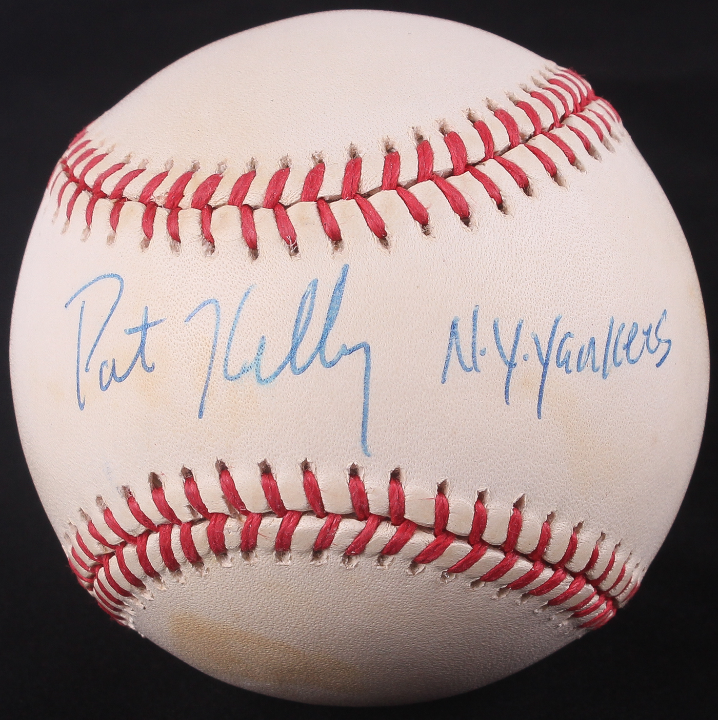 Pat Kelly Signed OAL Baseball Inscribed "N.Y. Yankees" (JSA COA) at PristineAuction.com Pat Kelly Signed OAL Baseball Inscribed "N.Y. Yankees" (JSA COA) at PristineAuction.com